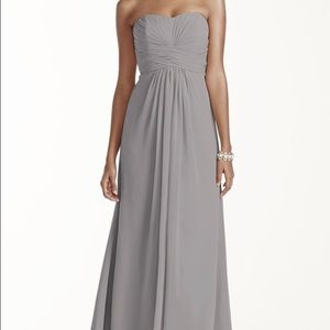 Gray David's bridal full length strapless dress