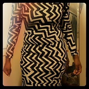 Black & white print dress