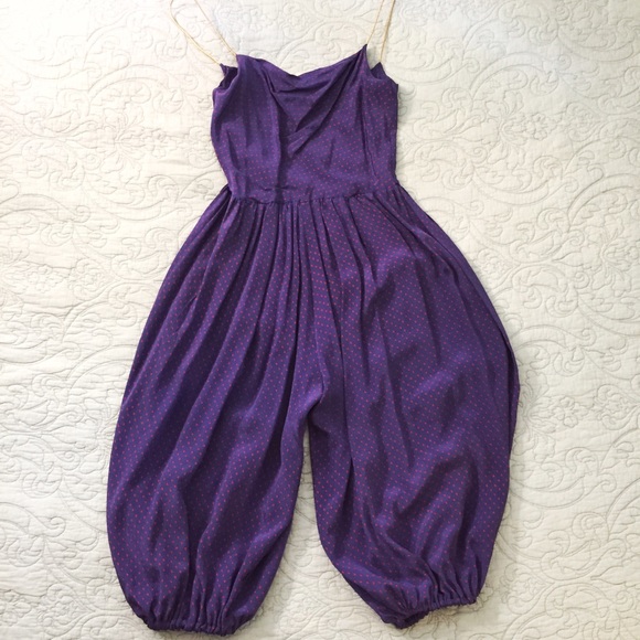 Purple and Red Patterned Jumpsuit