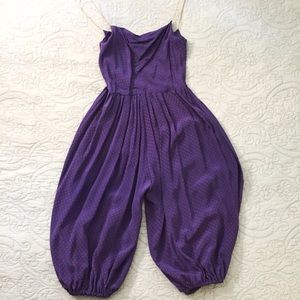 Purple and Red Patterned Jumpsuit