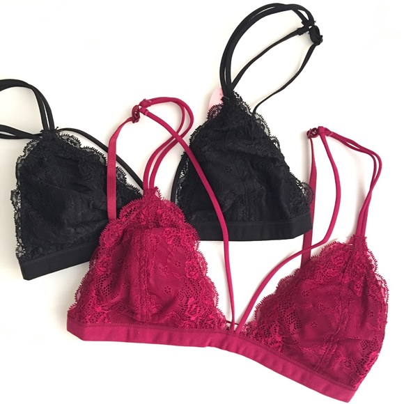 Boutique Other - NWT Cage Straps Triangle Lace Bra