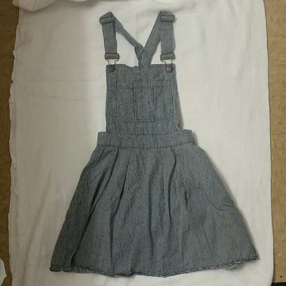 New look navy white striped skirt overalls s small