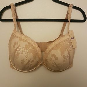 Cacique Bold Lace Plunge in Tan 38DDD