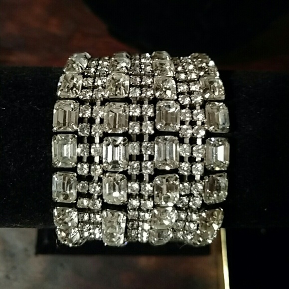 Gorgeous Rare Vintage Rhinestone Bracelet 6 3/4" l