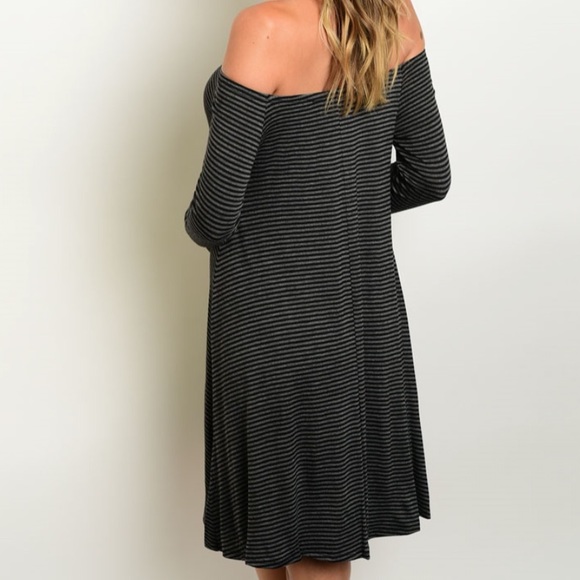 SHORT CUT OUT SHOULDER JERSEY DRESS NOUVEAU NOIR