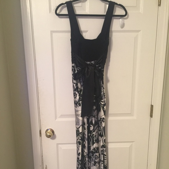 Long black cocktail dress