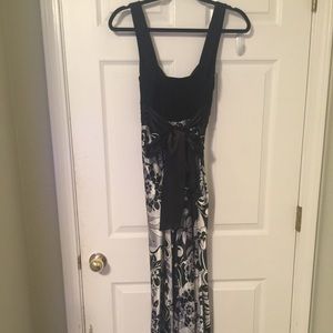 Long black cocktail dress