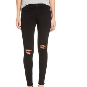 Hudson black ankle distressed skinnies