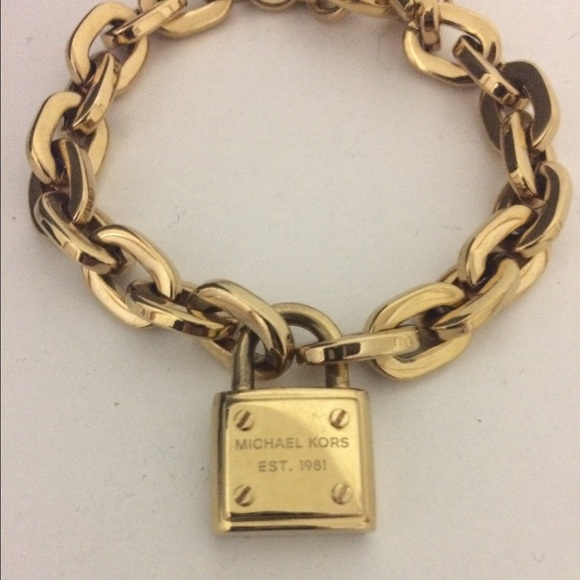 Michael Kors gold padlock chain bracelet