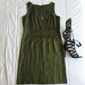 silk olive dress (Price Firm.)
