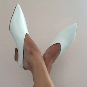 White Leather Mules