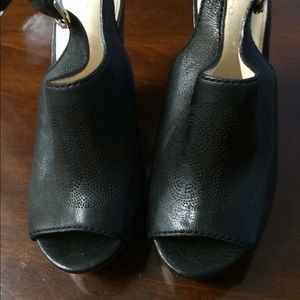 Black Jade wedge coach cc logo platform sandal