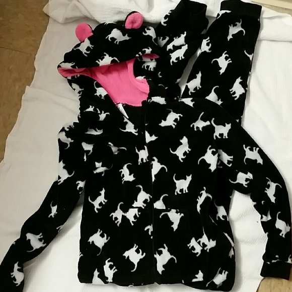 Forever 21 adult onesie fleece body suite S cat