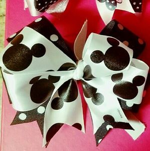**SOLD**Black and white mickey mouse bow