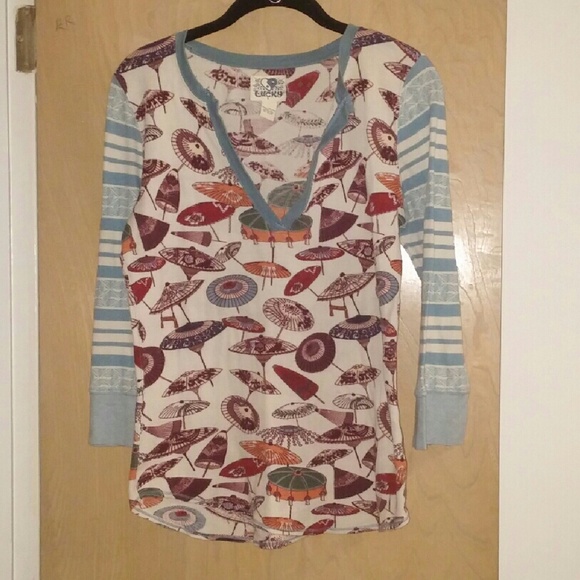 Lucky Brand Tops - Lucky Brand LS Umbrella Print Shirt sz L