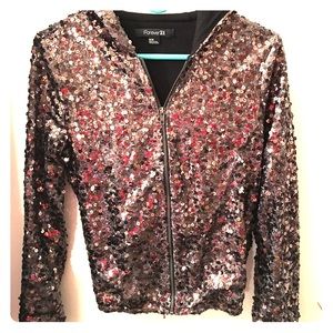 Forever 21 sparkly zip up