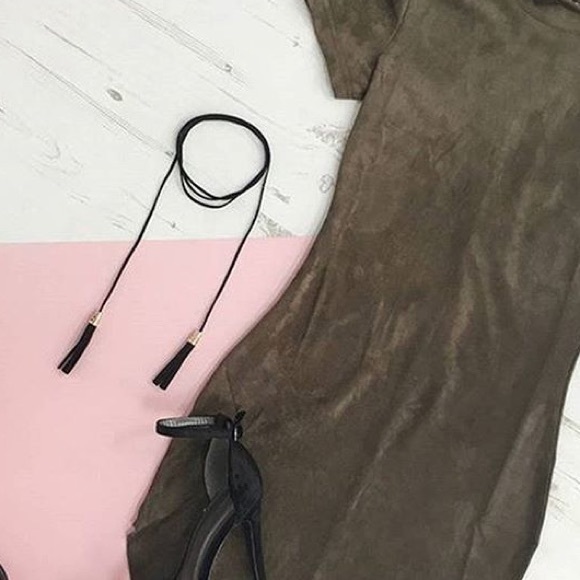 🌿NWT🌿Slinky Sage Cotton Blend Asymmetrical Dress - Picture 4 of 4