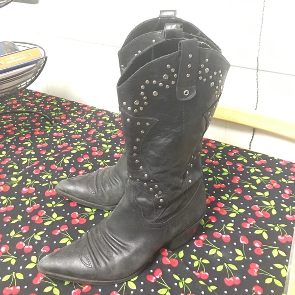 Reba OK (Black Leather) Boots for Women