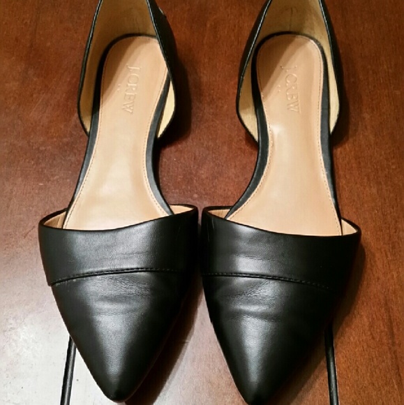 J.Crew 8.5 D'orsay slip ons black leather