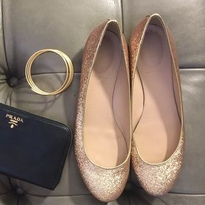 ✨ J. Crew Gold Glitter Ballet Flats ✨