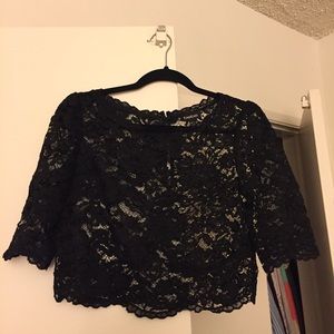 bebe lace crop top