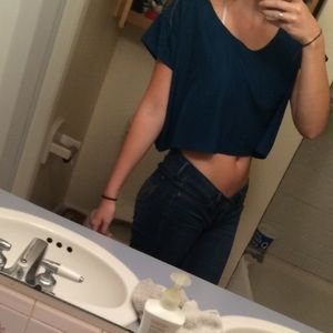 Boxy Satin American Apparel Crop Top