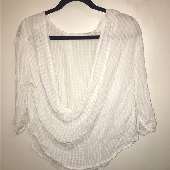 Textured Cowl Neck White Urban Outfitters Top