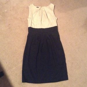 Maurice's beige & black pleated dress