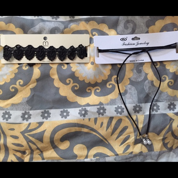 Black choker necklace set