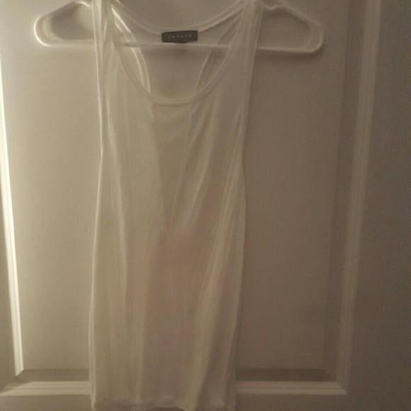 White sheer tank top