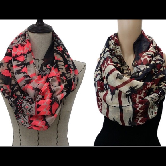Accessories - CORAL OR BURGUNDY INFINITY SCARF
