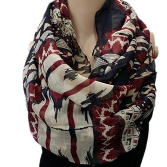 CORAL OR BURGUNDY INFINITY SCARF - Picture 3 of 3