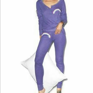 NWT Wildfox Rainbow Ski bunny pajamas!