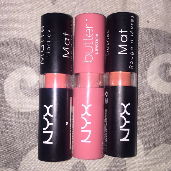 Three NYX lipsticks