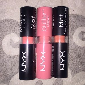Three NYX lipsticks