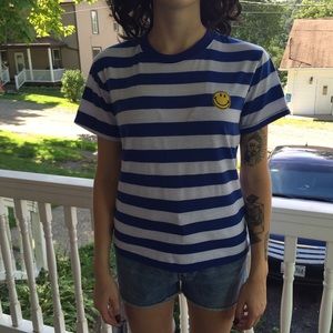 Harajuku stripe smile tshirt