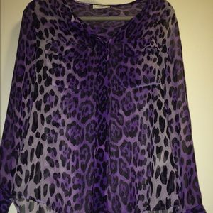 Leopard-Print Slim Blouse