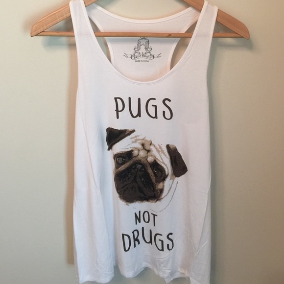 🐕🐩Pugs not Drugs racerback tank - Picture 2 of 3