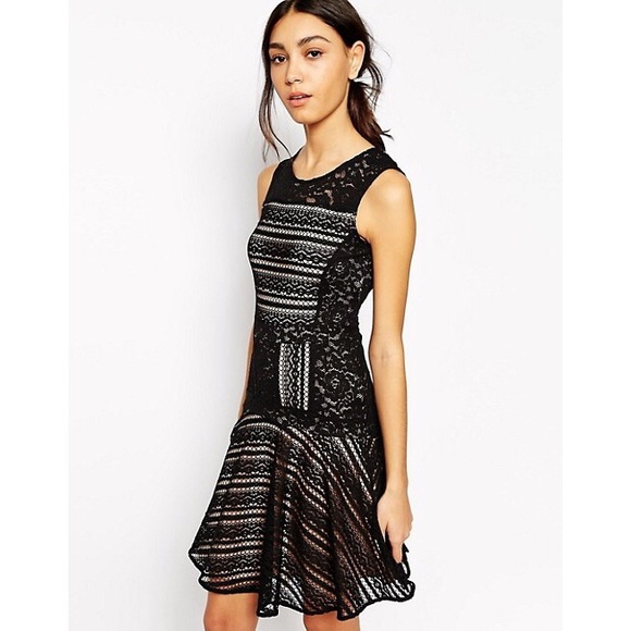 BCBGMAXAZRIA Jalina Sleeveless Lace-Blocked Dress - Picture 3 of 7