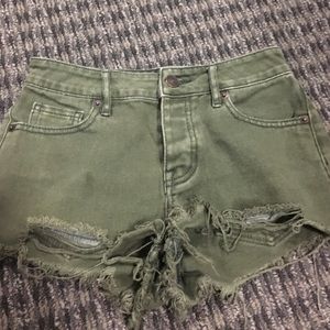 Denim green brandy jean shorts