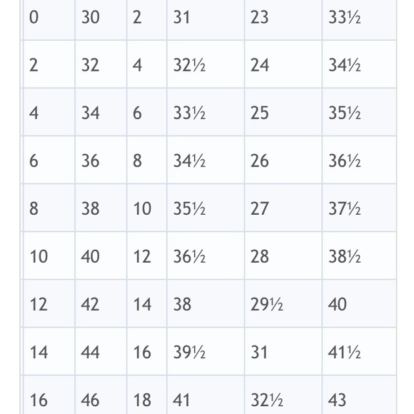 Tracy Reese sizing chart - Picture 2 of 3