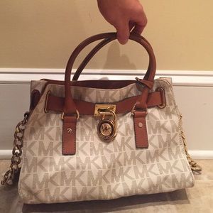 MK East/West Hamilton Signature Print Satchel
