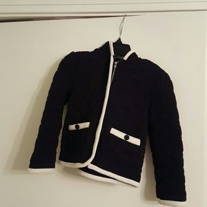 Gap - girls quilted toddler coat with piping.
