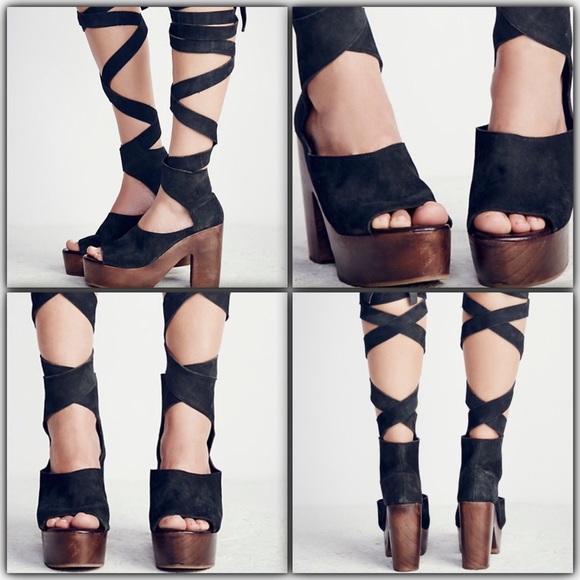 Free People Shoes - SALE Touch The Sky Wrap Clog Black New Free People Shoes - SALE Touch The Sky Wrap Clog Black New