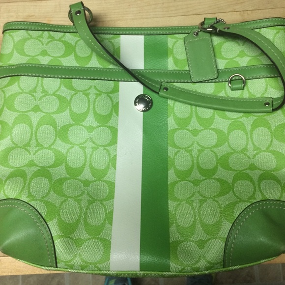 Green coach handbag