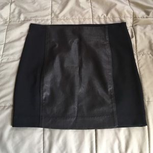 Armani Exchange Faux Leather Panel Ponte Miniskirt