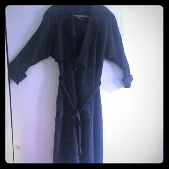 Anne Klein II Women's Soft Raincoat Navy Blue 14
