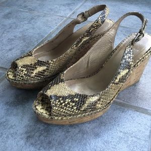Stewart Weitzman snake wedge sandals