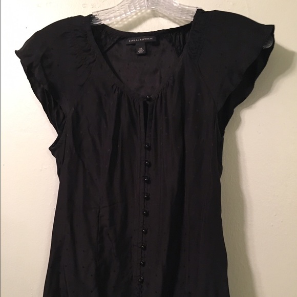 Black flutter sleeve top