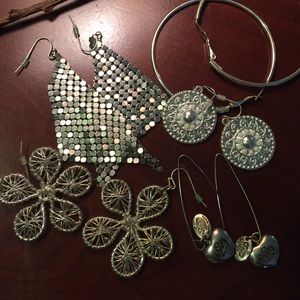 Silver dangle earrings